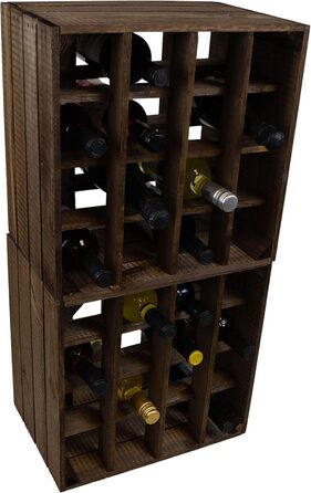 Wine Rack 16er white/natural/flamed Dimensions 40x40x27cm Shelf Box Bottle Rack Wine Rack Apple crate/Wine crate (dark)
