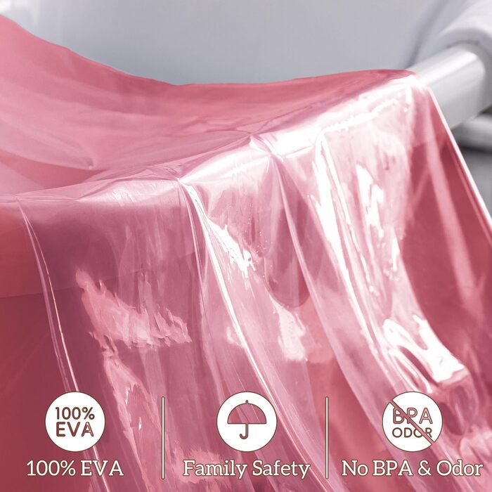 Завіса для душу Barossa Design Eva, 180x188 см, прозора блакитна (з магнітами)