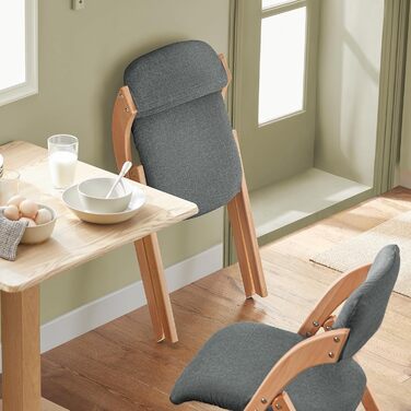 SoBuy FST92-GR Folding Chair Kitchen Chair with Padded Seat and Backrest Green WxHxD approx.: 47x77x60cm Green (4 chairs, Dark Grey)