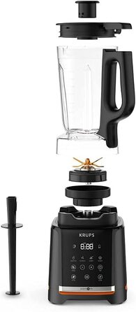 Krups Highspeed Stand Mixer InfinyMix KB9158 | 1600 W | 5 automatic programs + manual setting | Tritan container | includes recipe booklet | Smoothies, Shakes, Crushed Ice | Black