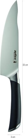 Кухонний ніж Zyliss Comfort Pro 20 см, нержавіюча сталь, антимікробна ручка, для кухні, можна мити в посудомийці, 25 років гарантії