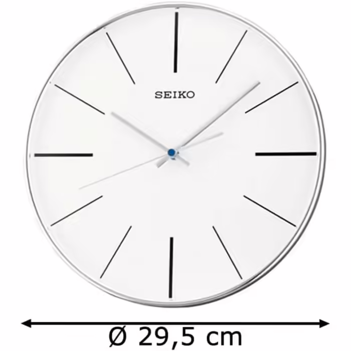 Seiko Wall Clock Silver Plastic Sweeping Second Hand QXA634A