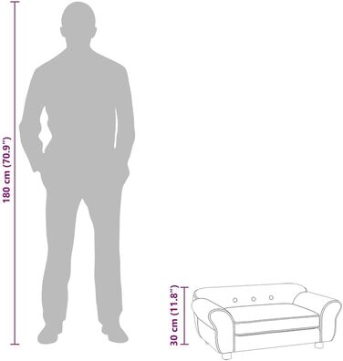 Софа для собак VidaXL, темно-синього кольору, 72x45x30 см, плюшеве ліжко для собак та котів