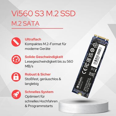 SSD Verbatim Vi560 S3 512GB SATA III M.2 2280 - Внутрішній SSD накопичувач для ноутбука та ультрабука