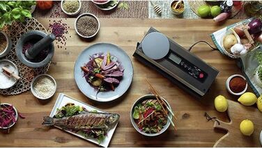 Апарат для вакуумного пакування Ruhhy з дозатором ваги та 9 рулонами – вакуумний пакувальник для харчових продуктів з режимом маринування та закриття пляшок