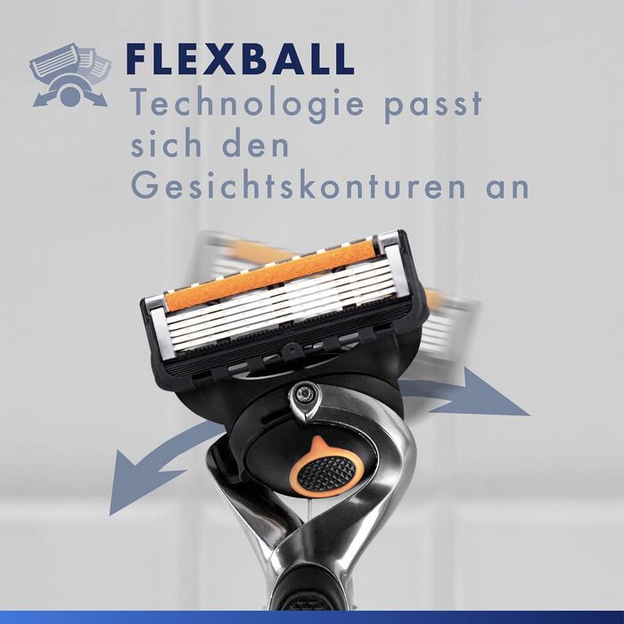 Бритва Gillette Fusion5 ProGlide для чоловіків, станок для вологого гоління, сріблясто-чорний (набір: бритва + 8 змінних касет)
