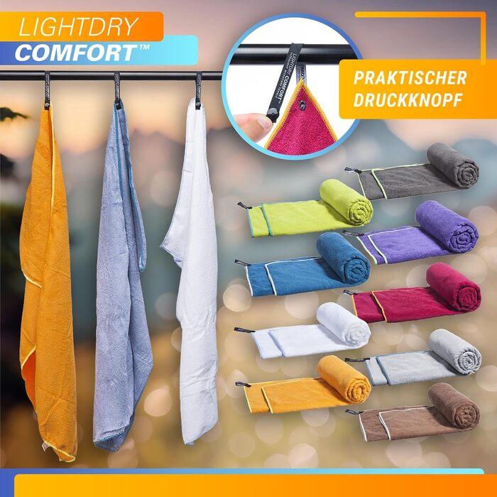 LightDry® Original Мікрофіброве спортивне рушник для подорожей - рушник для басейну та фітнесу, швидковисихаюче, антибактеріальне (60 x 30 см, Бордовий)