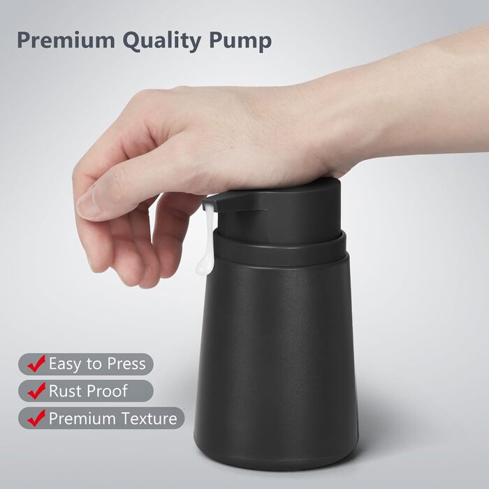 Дозатор для мила з пластику, 2 шт. - дозатори для мила з помпою для ванної, кухні, мийної кімнати, чорний