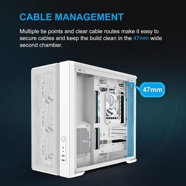 Корпус для ПК SAMA S50 Airflow, 4 ARGB PWM вентилятори, USB Type-C, Mesh панель, Білий