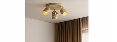 Стельовий світильник Elko-Lighting Vox, бежевий, металевий, на 3 точки освітлення