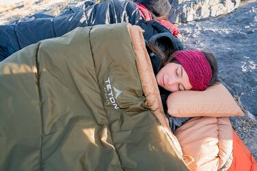 Сплячий мішок TETON Sports Celsius XXL; Великий, для сімейного кемпінгу; Безкоштовний компресійний мішок, чорний (зелений)