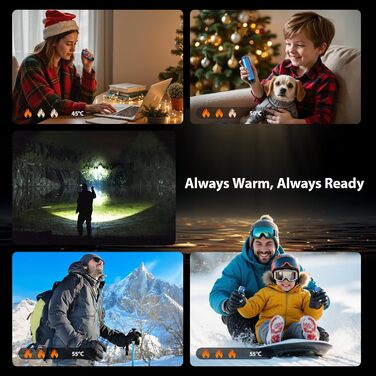 Електричний нагрівач для рук SUPPOU 2 шт. 5000mAh з LED-ліхтариком, акумуляторний, для спорту та відпочинку на природі (блакитний)