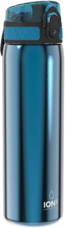 Ion8 Stainless Steel Water Bottle, 600 ml, Leak-Proof, One-Handed Opening, Secure Locking Mechanism, Dishwasher Safe, Flip-Top Lid, Carrying Handle, Easy to Clean, Durable & Scratch-Resistant