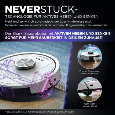 Робот-пилосос Shark PowerDetect з базою самоочищення, самостійно спустошується до 60 днів, для шерсті тварин, килимів та твердих підлог, з 3D- та LiDAR-навігацією, 14,5 см заввишки, білий