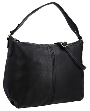 Сумка Gusti Shopper Leder Hannah - жіноча шкіряна сумка-шопер через плече, чорна