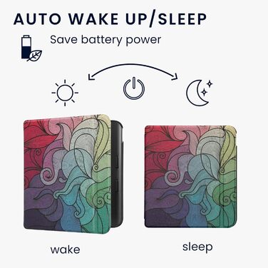 Чохол-книжка kwmobile для Kobo Libra Colour/Tolino Vision Color - яскравий чохол для eReader (рожевий, блакитний, зелений)