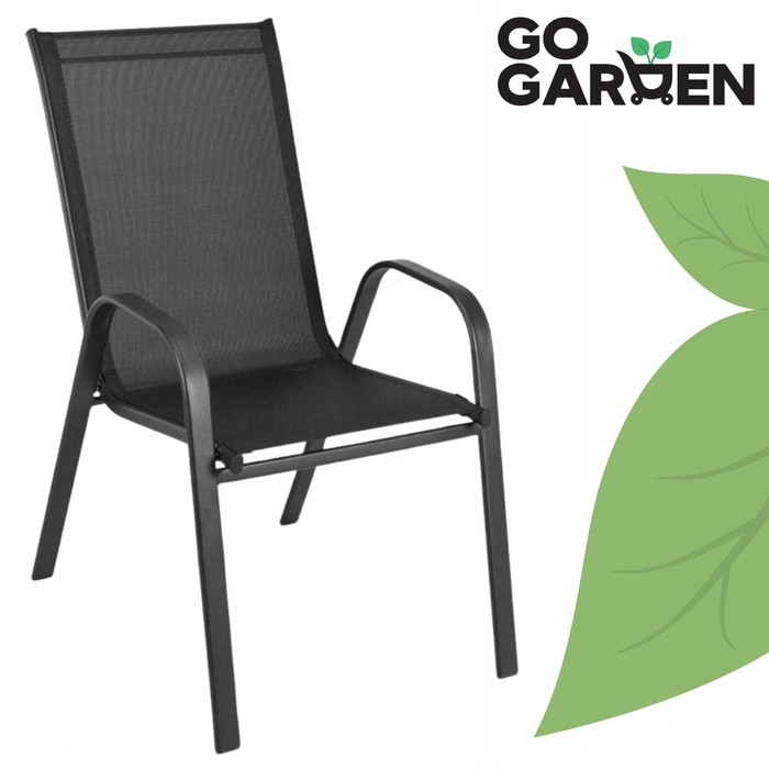 Набір металевих садових стільців GoGarden, чорні, 2 шт.