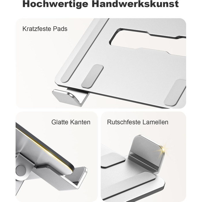 Підставка для ноутбука Babacom з охолодженням, регульована по висоті, ергономічна, складна, для MacBook Air/Pro (10-16 дюймів)