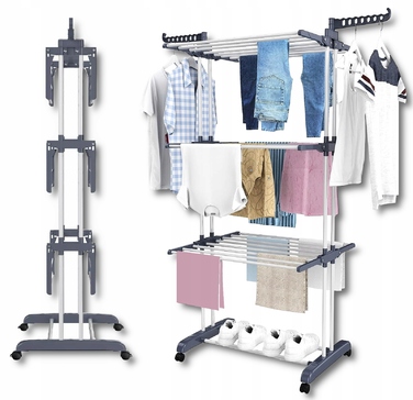 Велика вертикальна сушарка для білизни та одягу, підлогова складана, висока