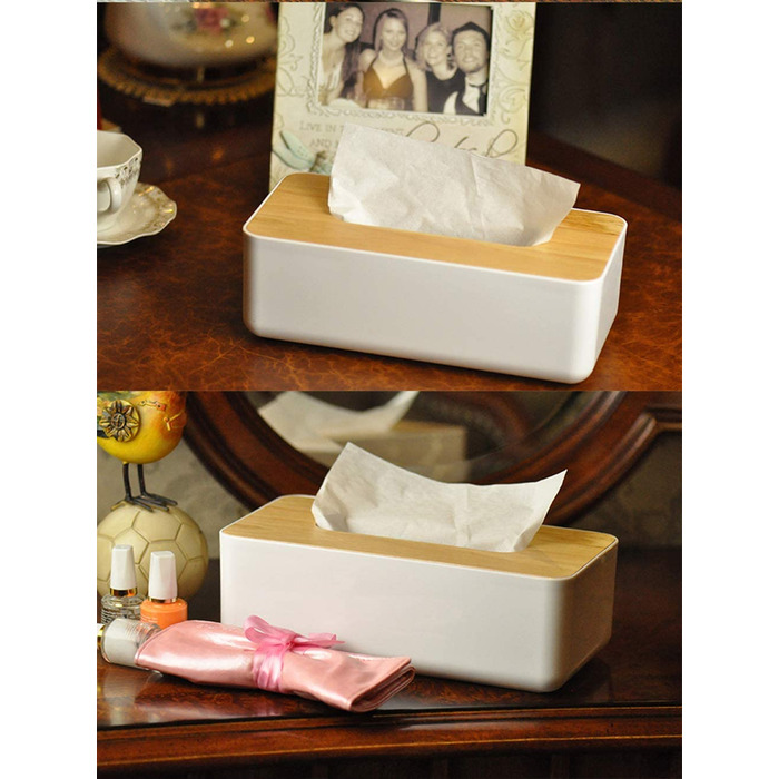 Wooden Cosmetic Tissue Box, 26x13x11cm Tissue Dispenser, Practical Tissue Box, Rectangular Tissue Box for Standard Tissues