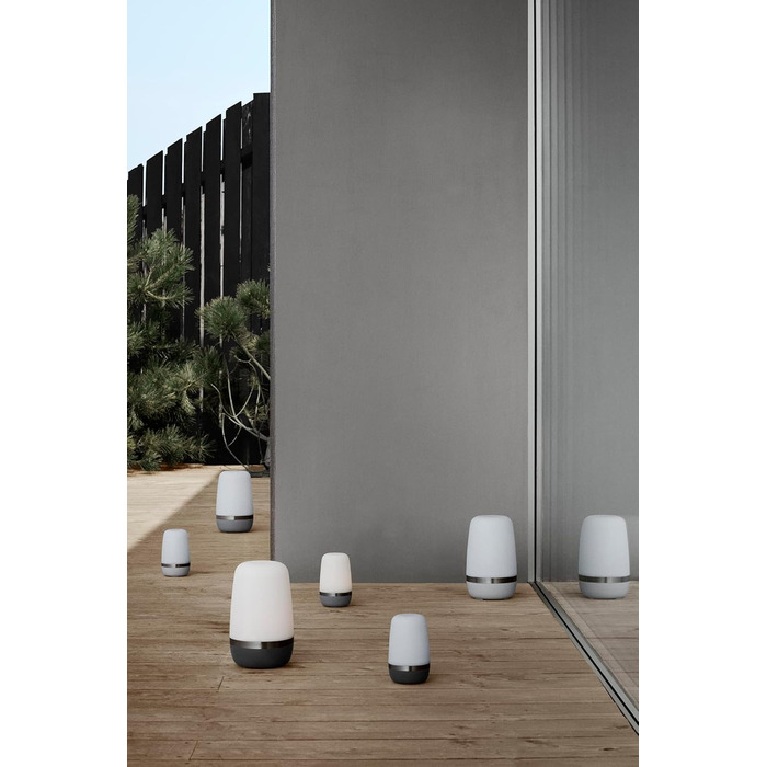Blomus LED Rechargeable Outdoor Lamp -SPIRIT- Table Lamp, rechargeable with USB cable, Size S (Platinum Gray)