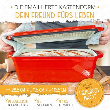 KRUSTENZAUBER Sourdough Starter Set - 1000ml Fermentation Jar with Spatula & Thermometer - Bread Baking Accessories, Sourdough Jar, Fermentation, Sourdough Starter Kit, Sourdough Culture Glass Container, Fermentation Jar