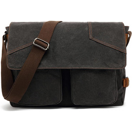 Чоловіча/Жіноча сумка через плече FANDARE для ноутбука 15.6 дюймів, Messenger Bag (Чорна)