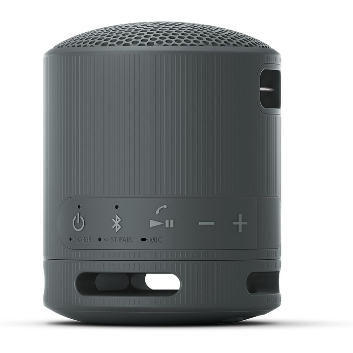 Портативна Bluetooth колонка Sony SRS-XB100 чорного кольору: волого- та пилозахист IP67, до 16 год роботи, ремінець для перенесення