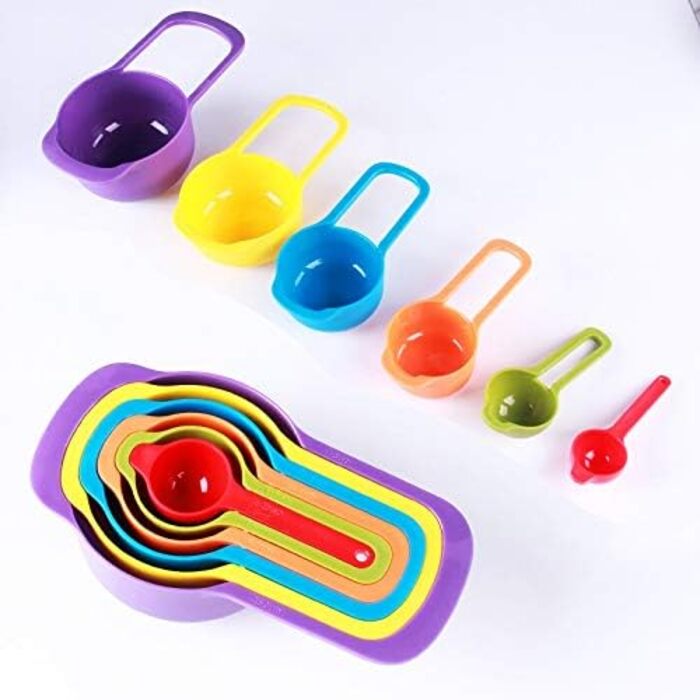 6-Piece/Set Measuring Spoons, Cups, Plastic Measuring Spoons, Scoop with Scale for Cooking, Measuring Spoons, Measuring Cups, Accurate Measurement