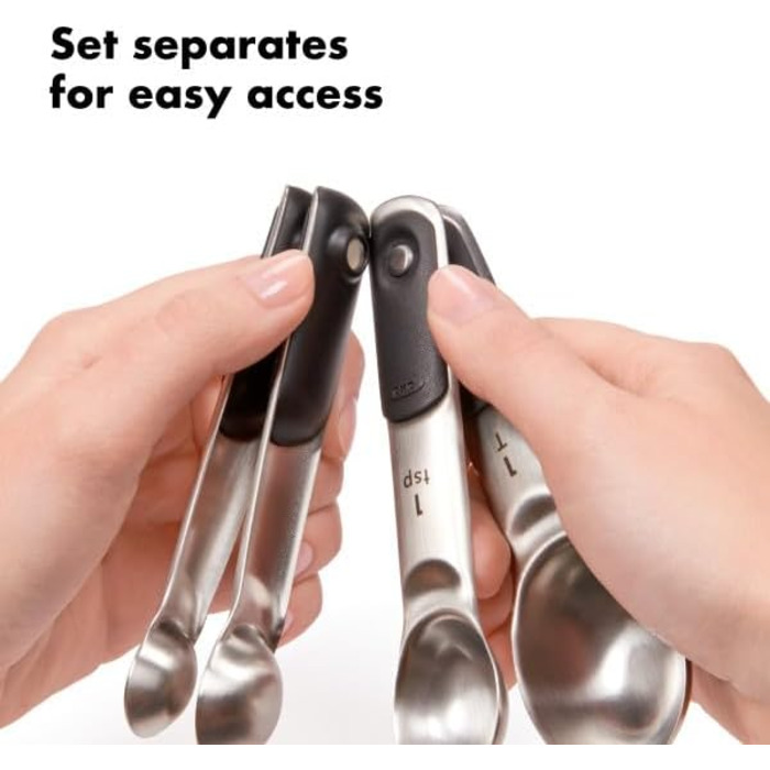 Мірні ложки OXO Good Grips з магнітним закриттям, 4 шт., нержавіюча сталь
