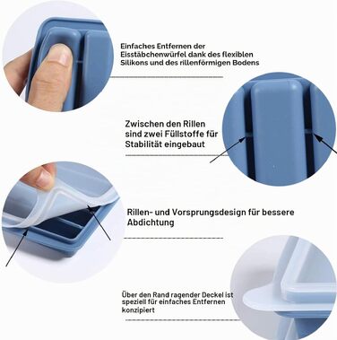Силіконова форма для льоду LessMo з кришкою, BPA-free, LFGB сертифікована, на 10 осередків для коктейлів, віскі та напоїв, багатоколірна
