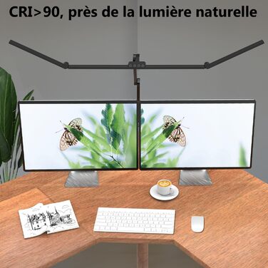 LED настільна лампа EPABINA 3000 люменів з кліпсою, 36W, диммування, денне світло, поворотна, для монітора 120 см, автоматичне підсвічування столу, для малювання
