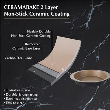 Форма для випічки Stanley Rogers Ceramabake антипригарна керамічна, 20x7 см (15x15x3 см) без PFAS, PTFE, PFOA, кадмію та свинцю