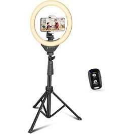 Ring Light UBeesize з штативом 10 дюймів: світло для селфі, відео та макіяжу з Bluetooth-пультом