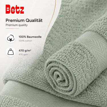 Набір рушників для ванної Betz Premium, 6 шт. (4 шт. 50x100 см, 2 шт. 70x140 см), 100% бавовна, колір сірий-зелений (Heugrün)