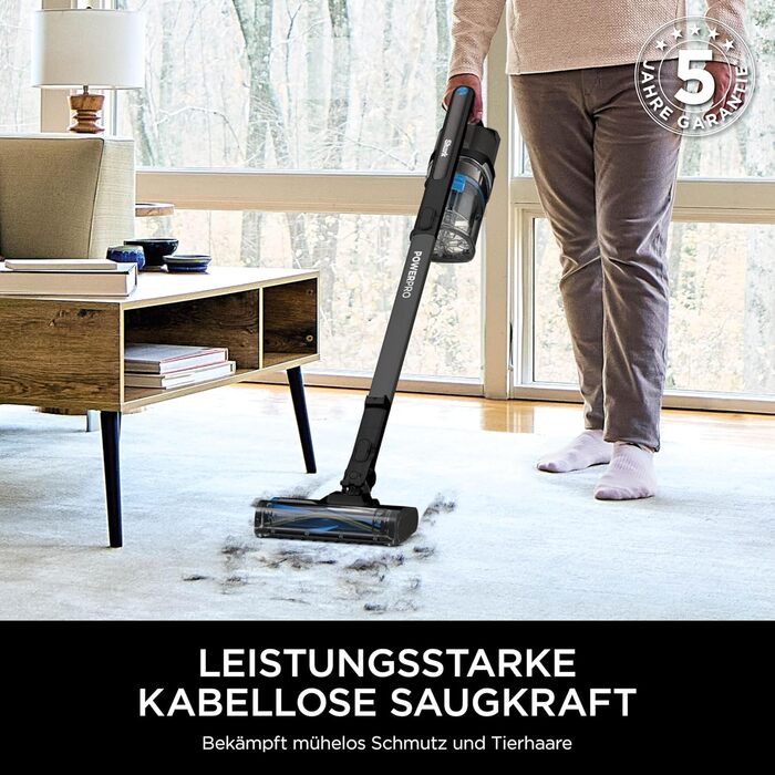 Пилгопоглинач Shark PowerPro бездротовий, акумуляторний, для тварин, алергіків, килимів та твердих поверхонь, з LED-підсвічуванням та гнучким гофрованим всмоктувальним шлангом, Navy Blue, IZ380EU (Срібло та Mauve)