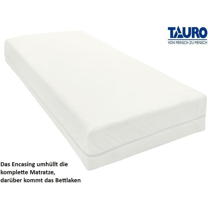 TAURO 24161 Fitted Mattress Cover, All-Around 70 x 140 cm, Encasing for Children's Mattress, Height 12 cm, Dust Mite Protection for House Dust Allergy Sufferers, White (24161)