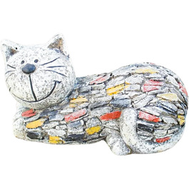 Garden Mile Unique Outdoor Garden Figure Made of Artificial Resin, Cat Statue with Traditional Stone Effect, Weatherproof and Eye-Catching, Garden Sculptures and Statues for Pond, Terrace and…