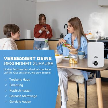 Зволожувач повітря 6 літрів – Top-Fill – з аромадіфузором – для вітальні, офісу, дитячої кімнати, спальні