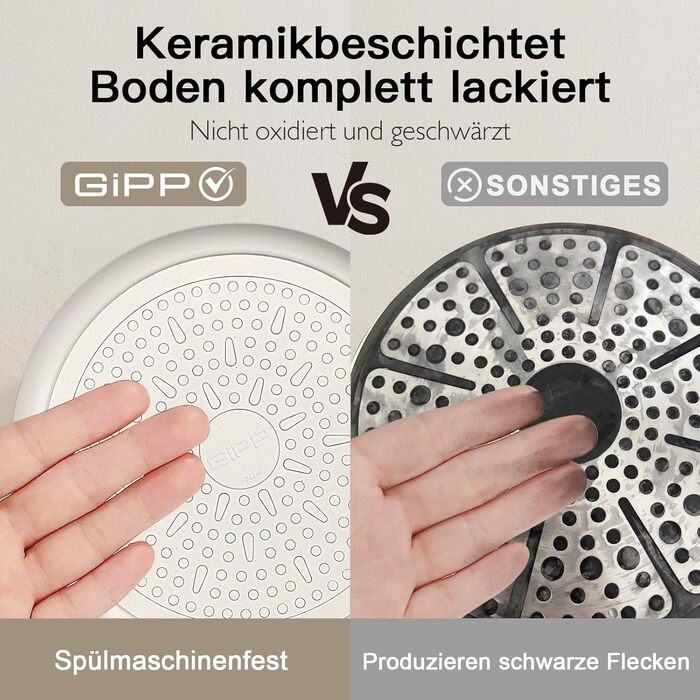 Набір посуду GipP з керамічним покриттям Antihaft (22 частини) – антипригарний посуд, безпечний та миючий посуд, без PFAS, PTFE, PFOA, PFOS