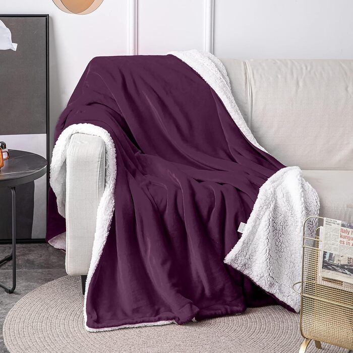 Плед Mixibaby для дому, теплий та м'який, 150 x 200 см, фіолетовий