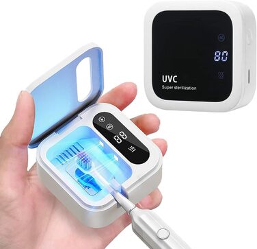 UV Toothbrush Sterilizer Toothbrush Sanitizer Holder, Drill-Free with Digital Display, Dual Mode, 99% Germ Elimination Rate