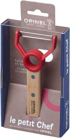 Ніж Opinel Le Petit Chef для дітей, овочечистка, нержавіюча сталь, бук, червоний