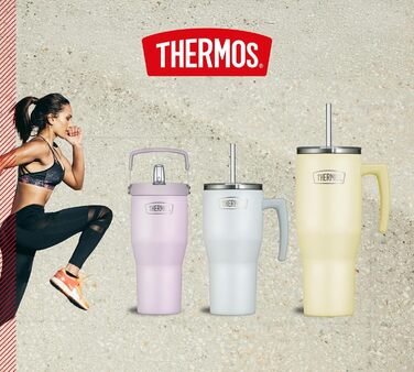 Термос REFRESHING SERIES: ізольований термопоїльник-кружка з трубочкою та ручкою, 0.85л, нержавіюча сталь, подвійні стінки, для дому, офісу та подорожей