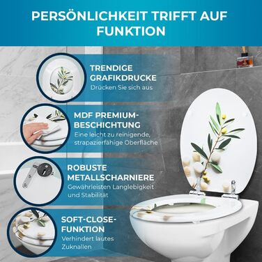 Сидіння для унітаза Benkstein овальне з мікроліфтом (Soft Grey) — антибактеріальна кришка з системи Quick-Release, матеріал Urea-Duroplast, витримує до 150 кг
