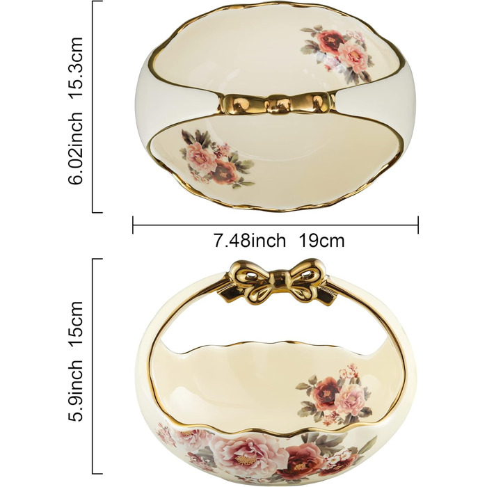 Етажерка Fanquare з 2 ярусами, золота, з кераміки та порцеляни. Підставка для тортів, фруктів та капкейків. Сервірувальна підставка, золота