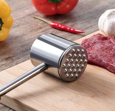 Набір Fleischklopfer Marindo: м'ясорубка, щітка для чищення та подвійний м'ясорубка з нержавіючої сталі | М'ясорубка, молоток для м'яса, мийка в посудомийній машині | М'ясорубка з 20 лезами з нержавіючої сталі