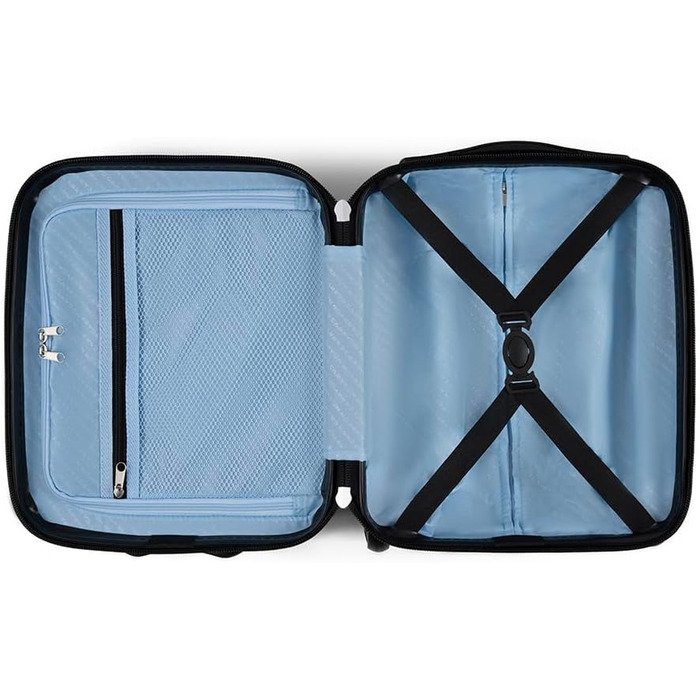 Чемодан ручної поклажі CarryOn Skyhopper з жорстким корпусом 55x35x20 см - Легкий ручний валіза TSA, подвійні колеса (Чорний, Mini)