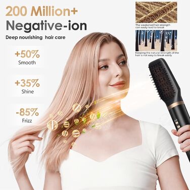 Набір для укладки Journeyside Airstyler: щітка-фен, плойка, випрямляч, 5 насадок, 1000W, чорний та золотий