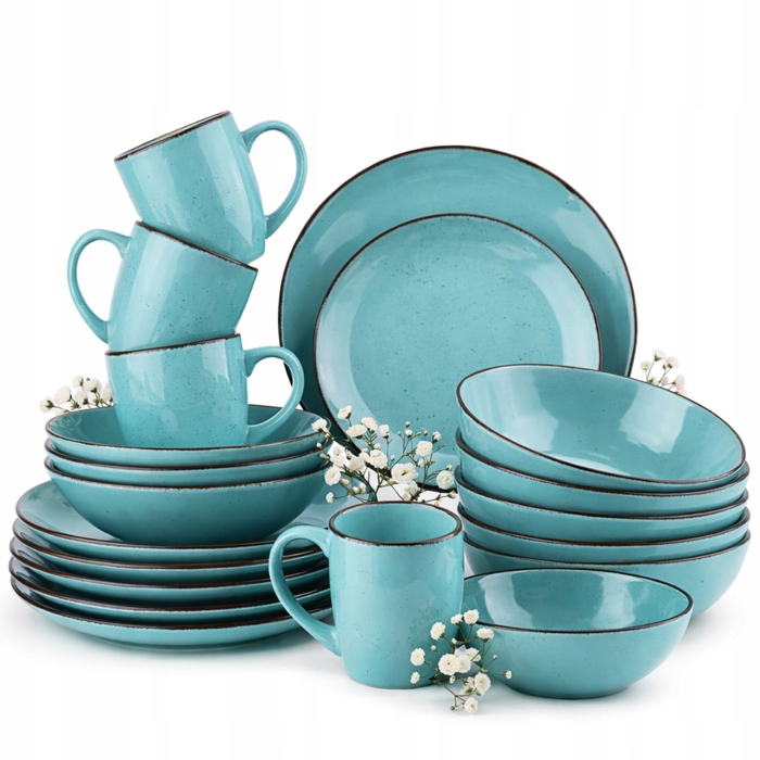 Обідній сервіз на 12 осіб, 48 предметів Premium: великі, маленькі та глибокі тарілки, а також чашки